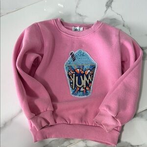 Lola + The Boys Pink Sweatshirt with Blue Graphic